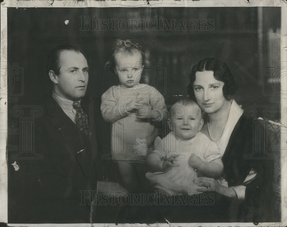 1933 Press Photo Crown Prince Olav and Family Princess Martha, Ragnhild, Astri - Historic Images