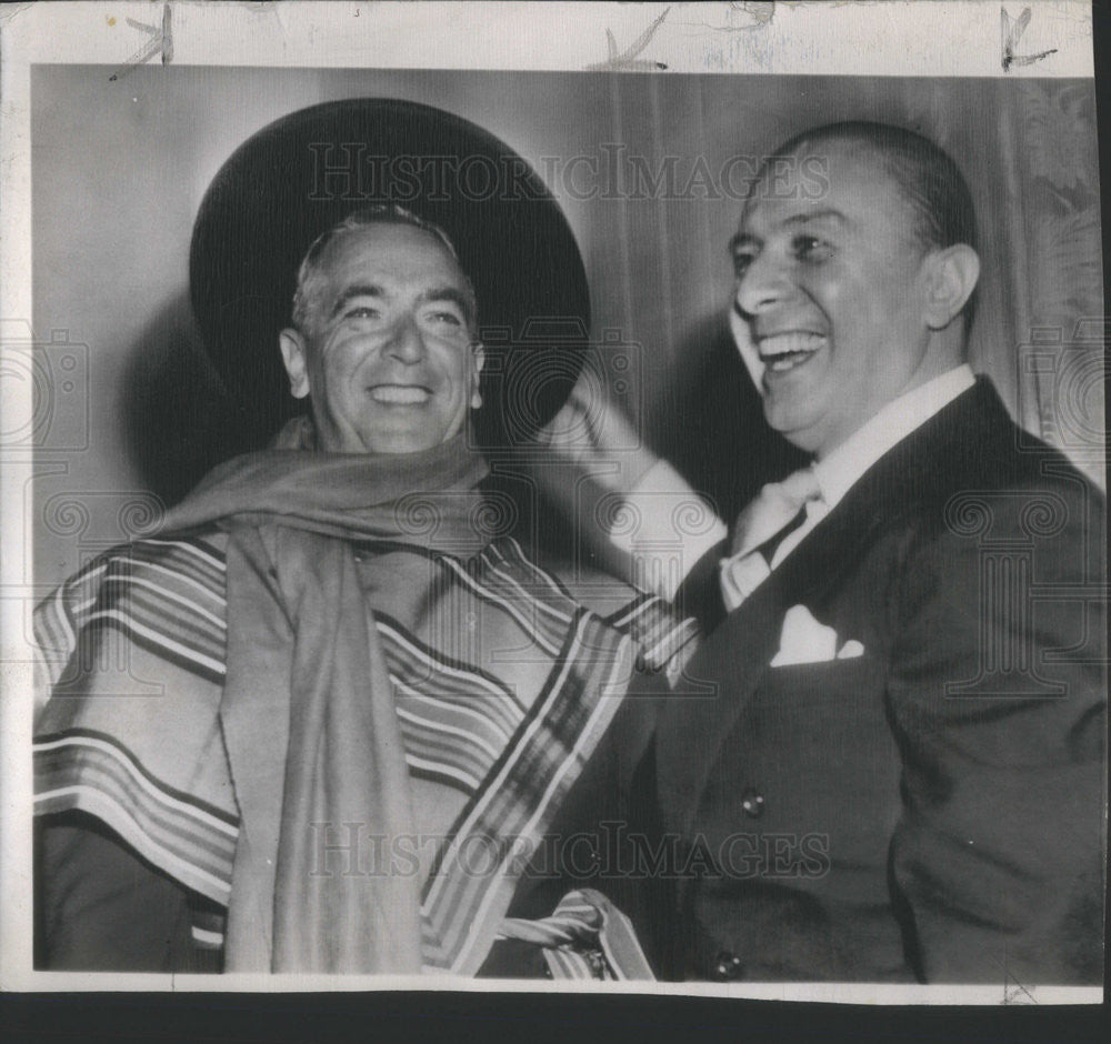 1950 Press Photo New York Mayor William O&#39;Dwyer &amp; Gabriel Gonzales Videla - Historic Images