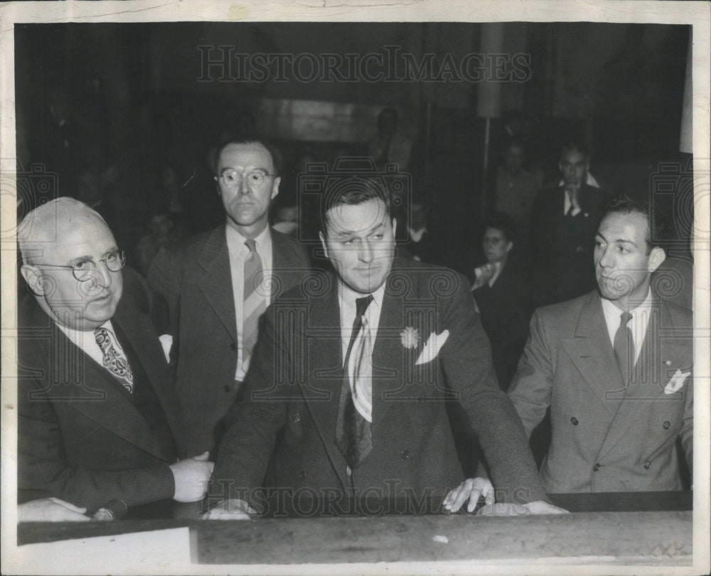 1946 Press Photo Marvin Abrams Hold-Up Trial Chicago Lawrence OBrien James Allen - Historic Images