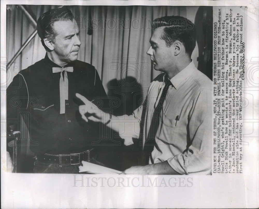 1960 Press Photo Zane Grey Theater Director Norman Powell With Father Dick - Historic Images