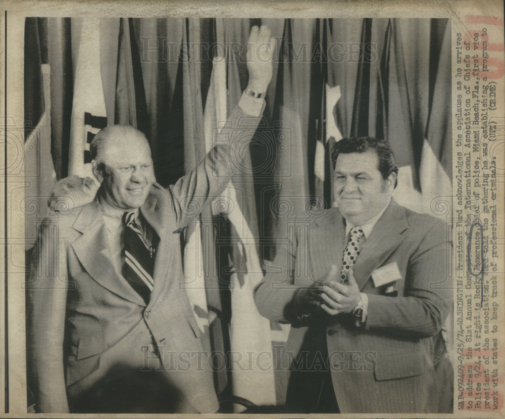 1974 Press Photo President Ford International Association Police Chiefs - Historic Images