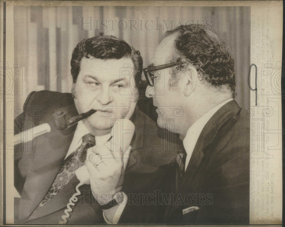 1972 Press Photo Police Chief Rocky Pomerance City Manager Clifford O&#39;May - Historic Images