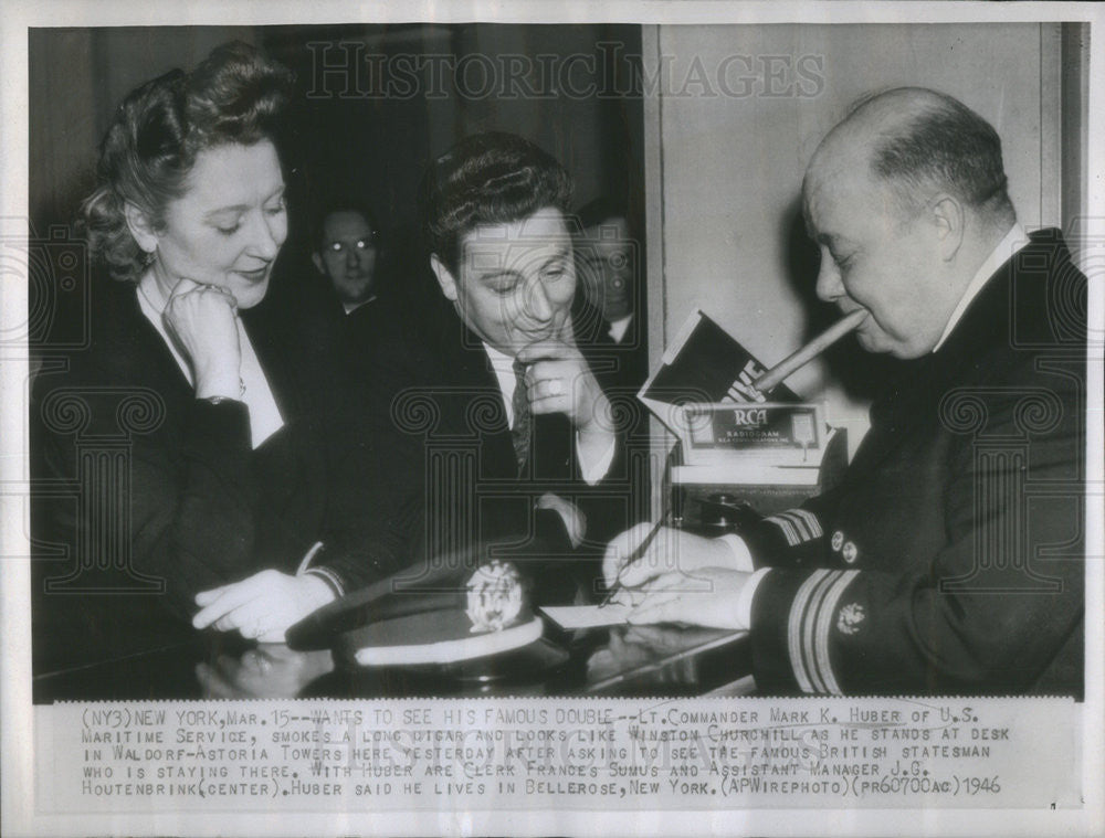 1946 Press Photo Mark Huber Winston Churchill Frances Sumus Houtenbrink - Historic Images