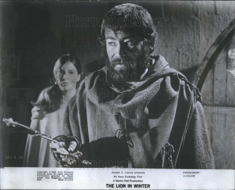 1968 Press Photo Peter O&#39;Toole Henry II The Lion in Winter Katharine Hepburn  - Historic Images