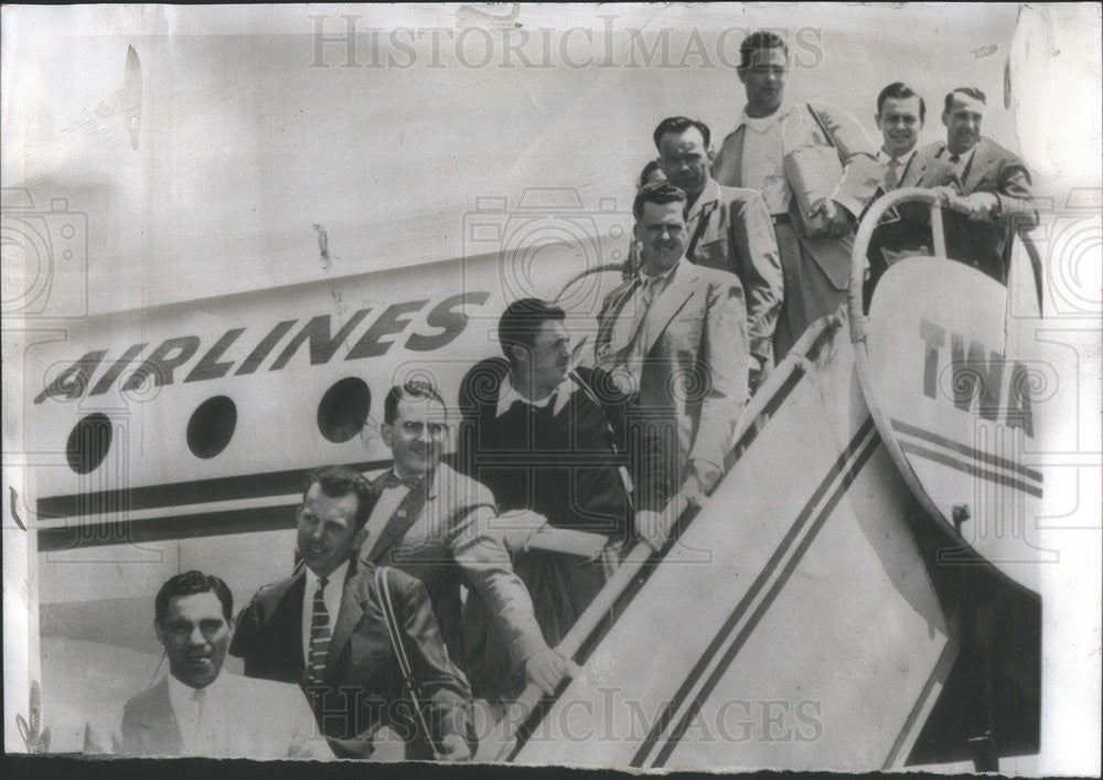 1955 Press Photo U.S. Veterans/Anniversary Reunion/Russian Soldiers - Historic Images