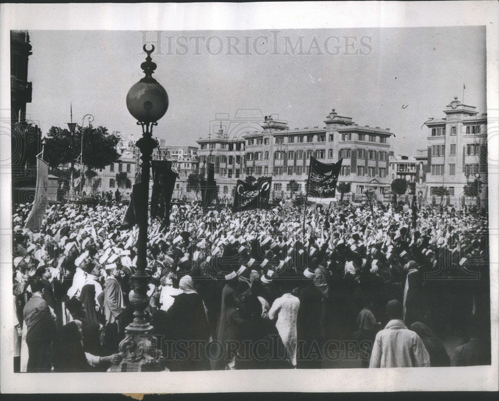 1938 Press Photo Egypt King Farouk Farida Zulfikar Marriage Koubbeh Palace - Historic Images