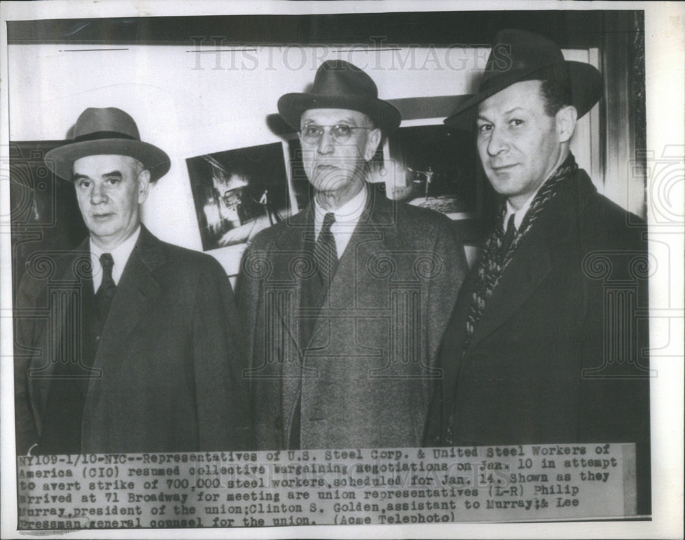 Undated Press Photo Representatives for US Steel Corp and United Steel Workers - Historic Images