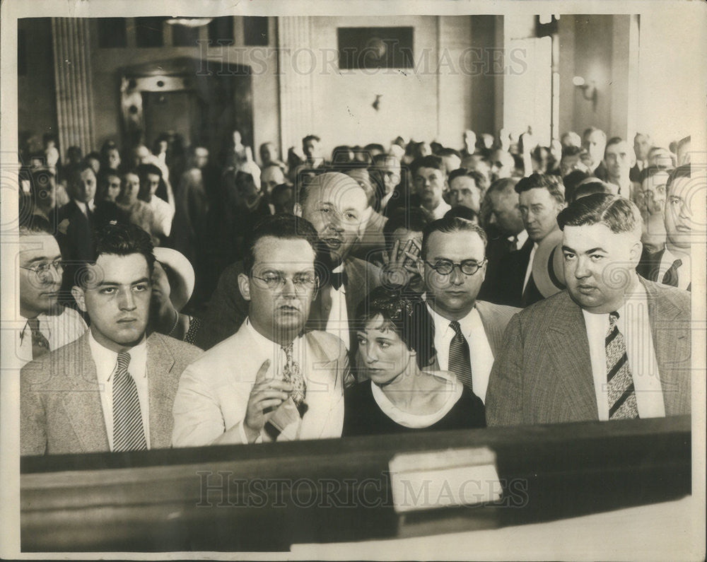 1931 Press Photo Mrs O&#39;connor befor Judge Rooney attys T Johnson,E Byrne,H Levey - Historic Images