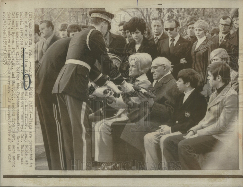 1973 Press Photo Colonel William P. Nolde Funeral Arlington National Cemetery - Historic Images