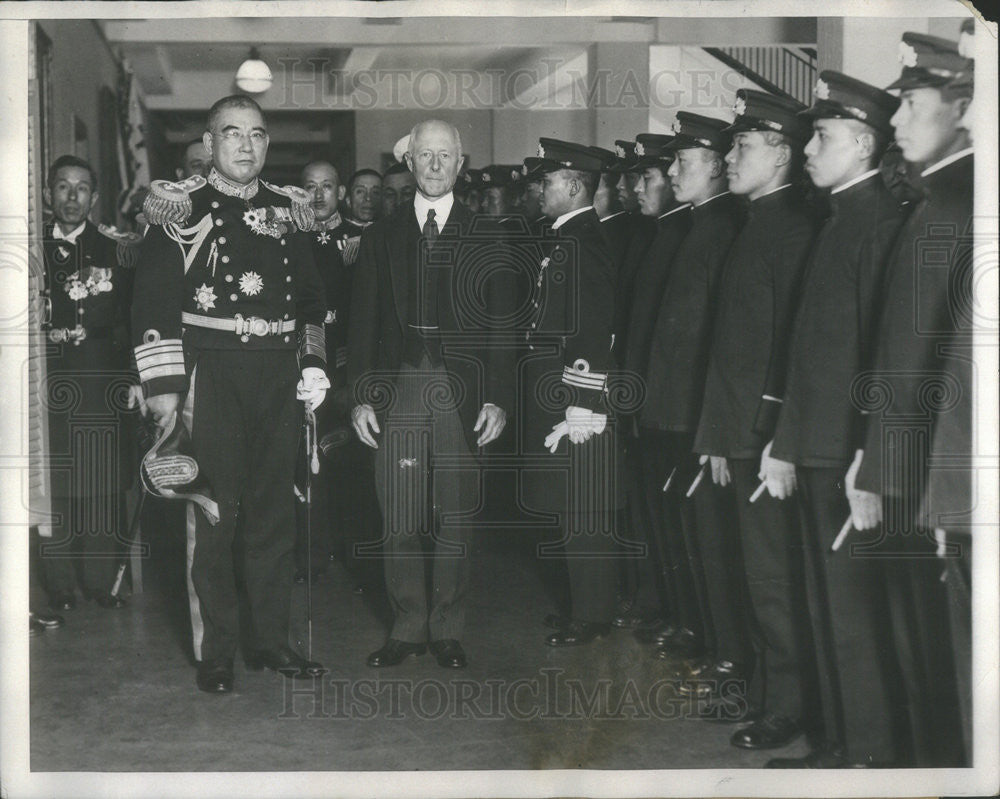 1929 Press Photo Vice Admiral Nomura And Imperial Japanese Training Squadron - Historic Images