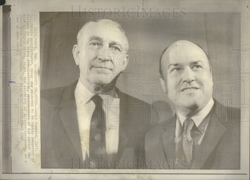 1968 Press Photo David Packard &amp; Melvin Baird - Historic Images