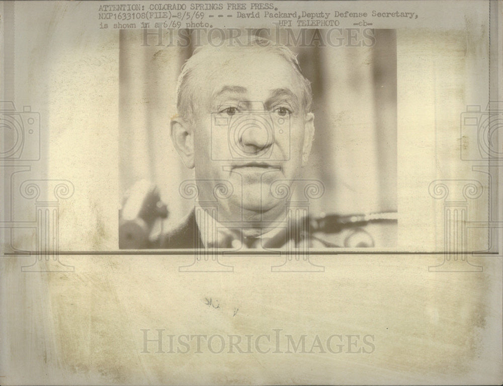 1969 Press Photo David Packard Deputy Defense Secretary Nixon Administration - Historic Images