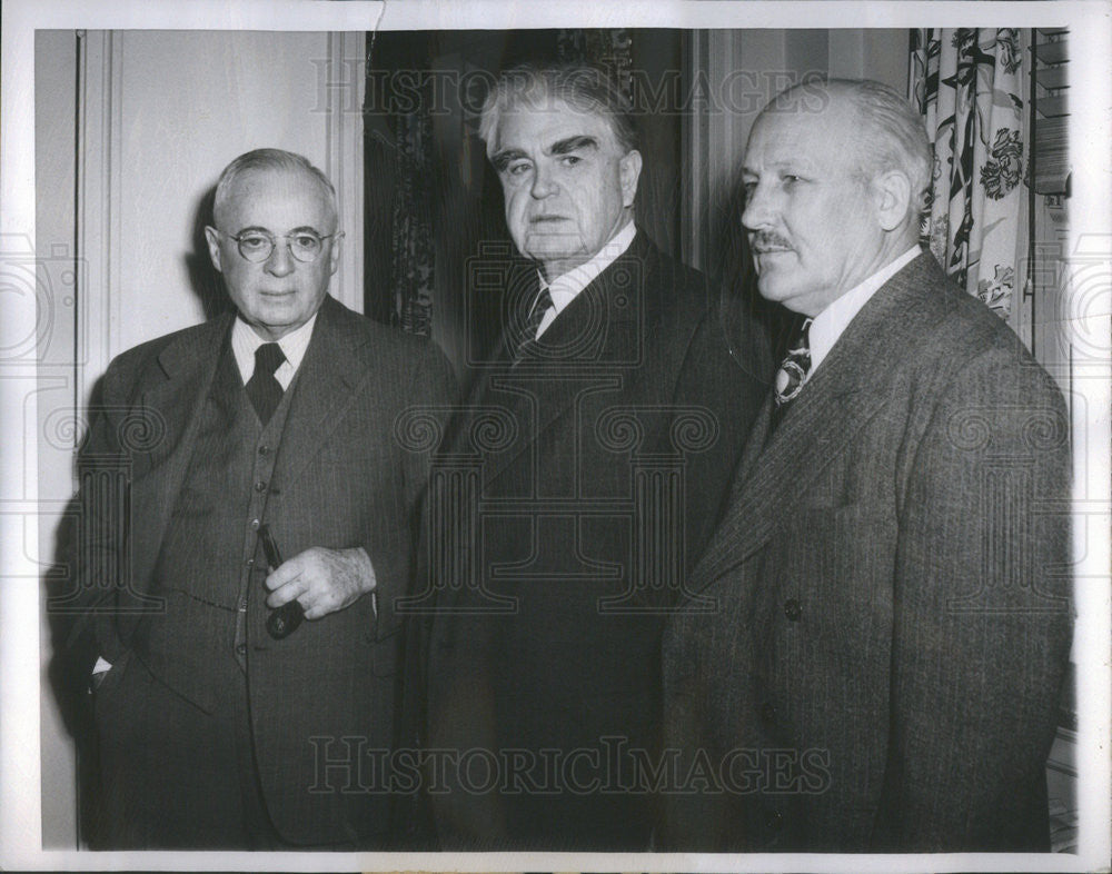 1949 Press Photo Thomas Kennedy John Lewis John Owens Coal Strike Discussion - Historic Images