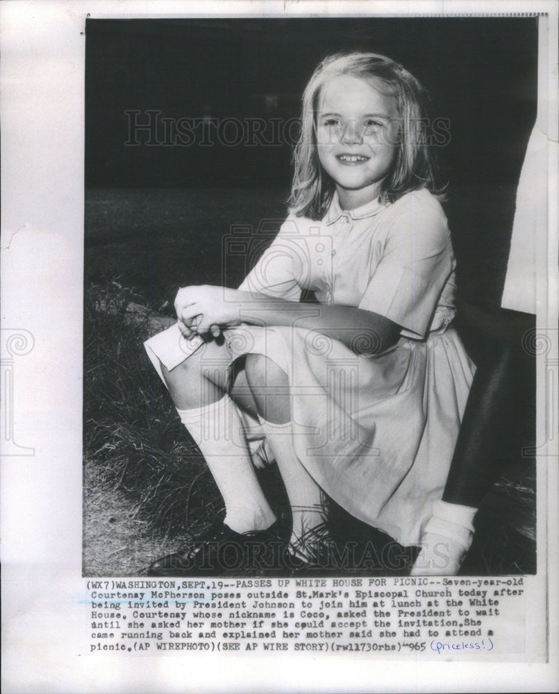 1965 Press Photo Seven-year-old Courtenay McPherson poses - Historic Images