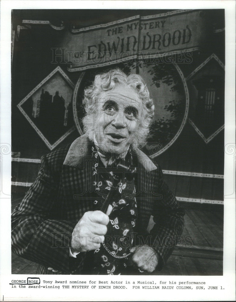 Press Photo George Rose, Tony Award Nominee for Best Actor in a Musical - Historic Images