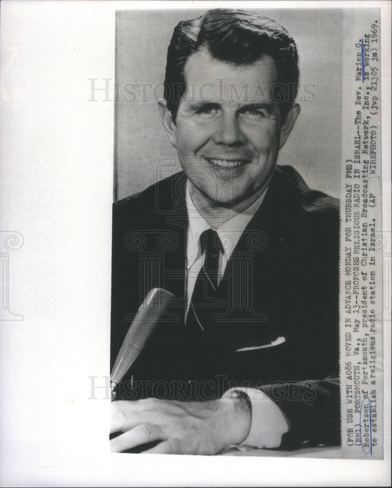 1969 Press Photo Reverend Marion Robertson President Christian Broadcasting - Historic Images