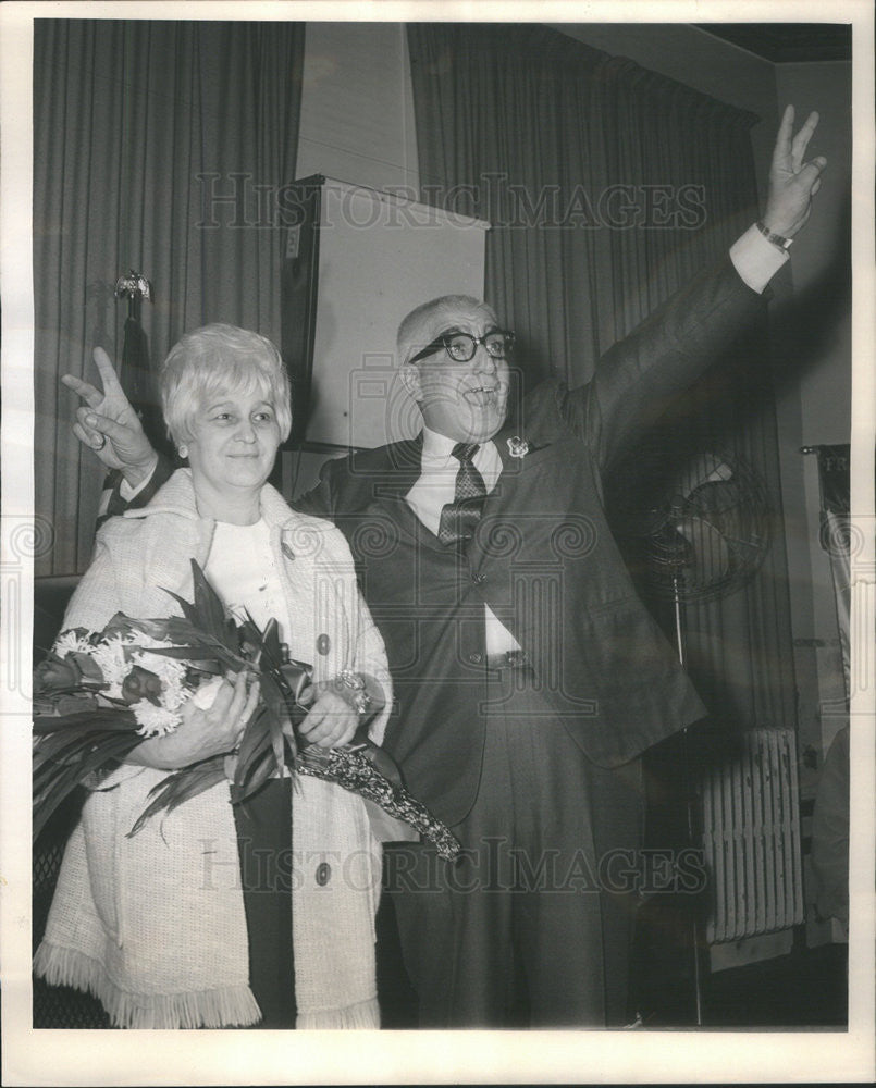 1969 Press Photo Jacob A La Spisa and wife Tina - Historic Images