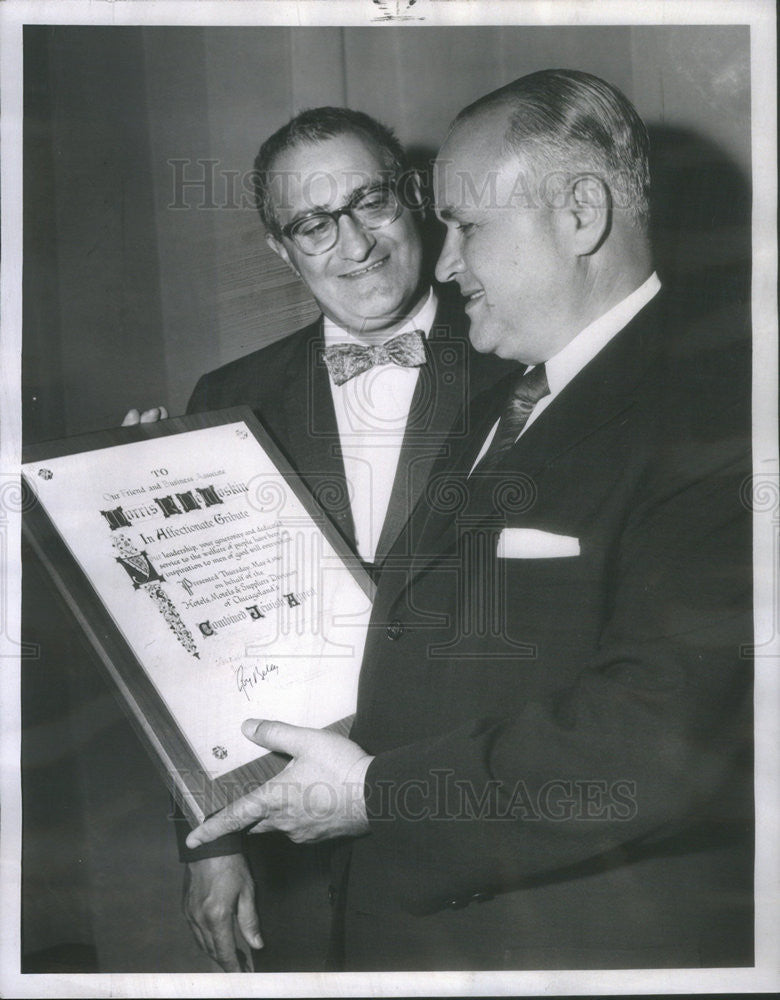 1961 Press Photo Leonard Laser,chair Trades Industries and Morris De Woskin - Historic Images