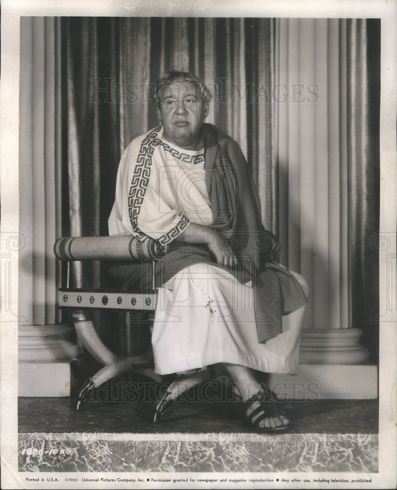 1962 Press Photo Charles Laughton as Senator Gracchus in &quot;Spartacus&quot;. - Historic Images