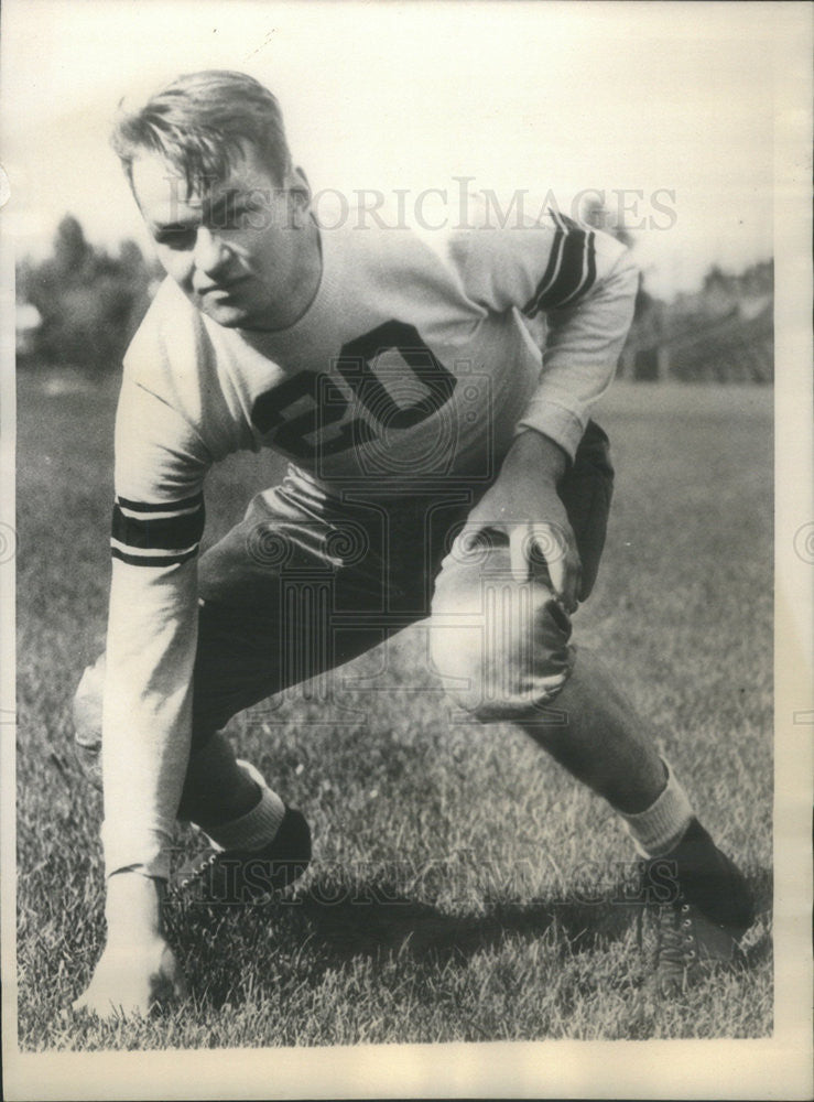 Undated Press Photo Unknown football player in three point stance - Historic Images