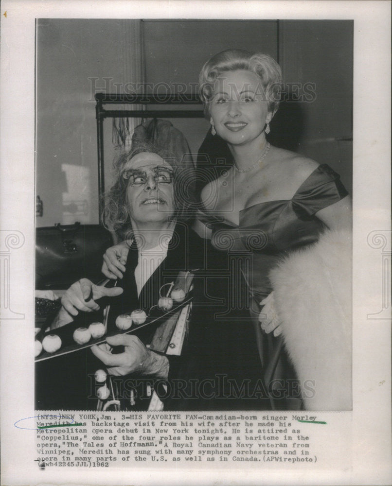 1962 Press Photo Opera Baritone  Morley Meredith and wife - Historic Images