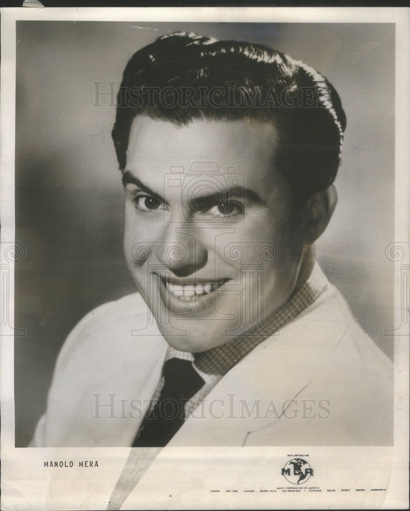 1954 Press Photo Singer Manolo Mera - Historic Images