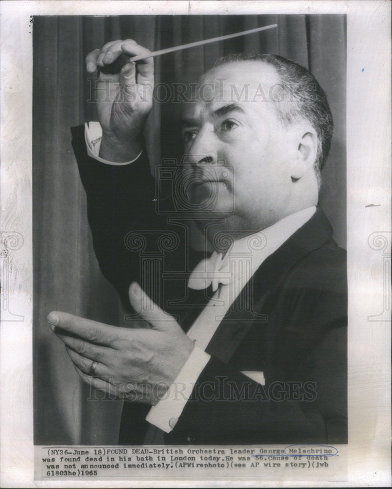 1965 Press Photo Conductor/composer george melechrino - Historic Images