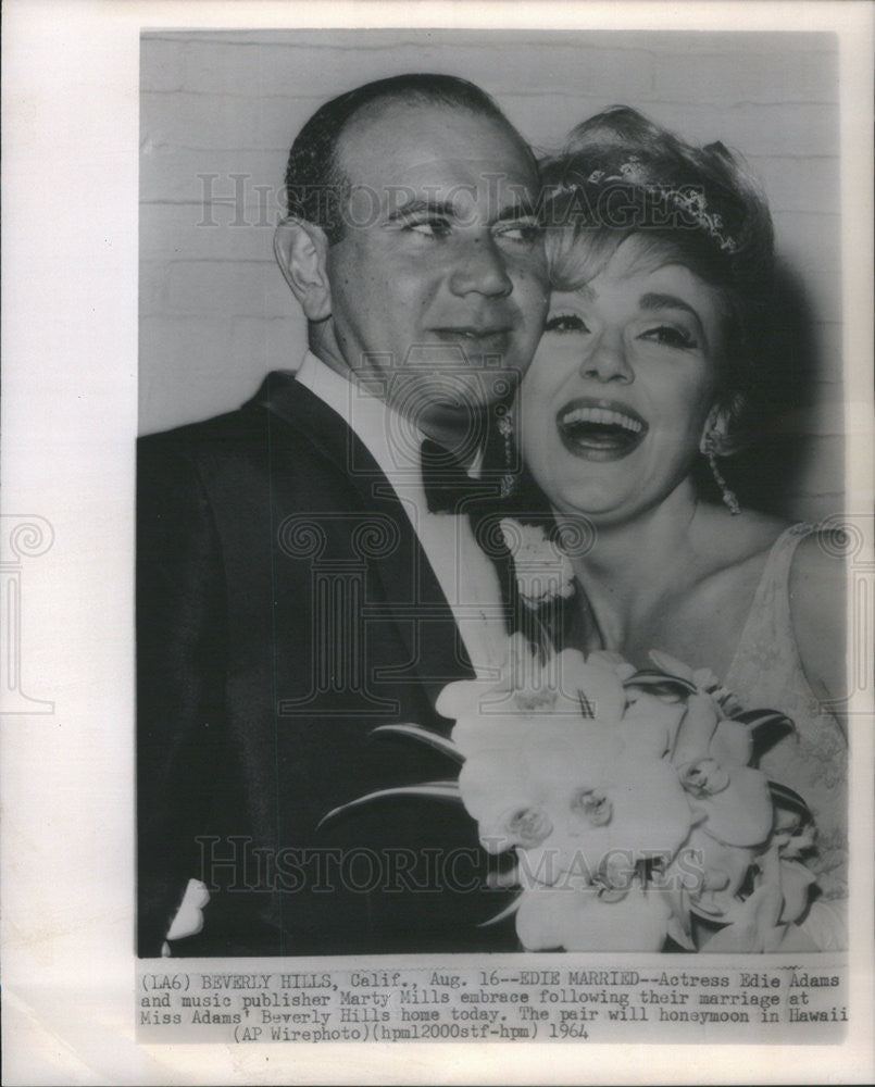 1964 Press Photo Edie Adams Marty Mills - Historic Images