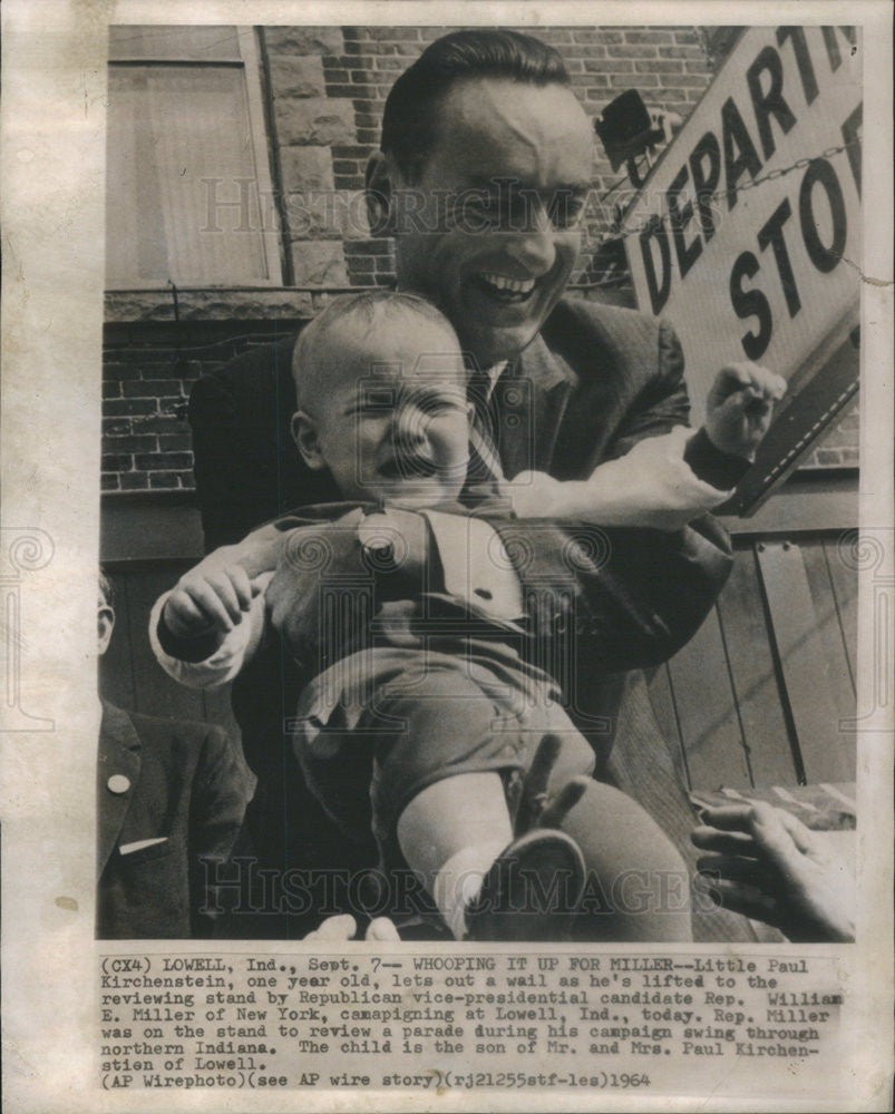 1964 Press Photo William E Miller,election campaign - Historic Images