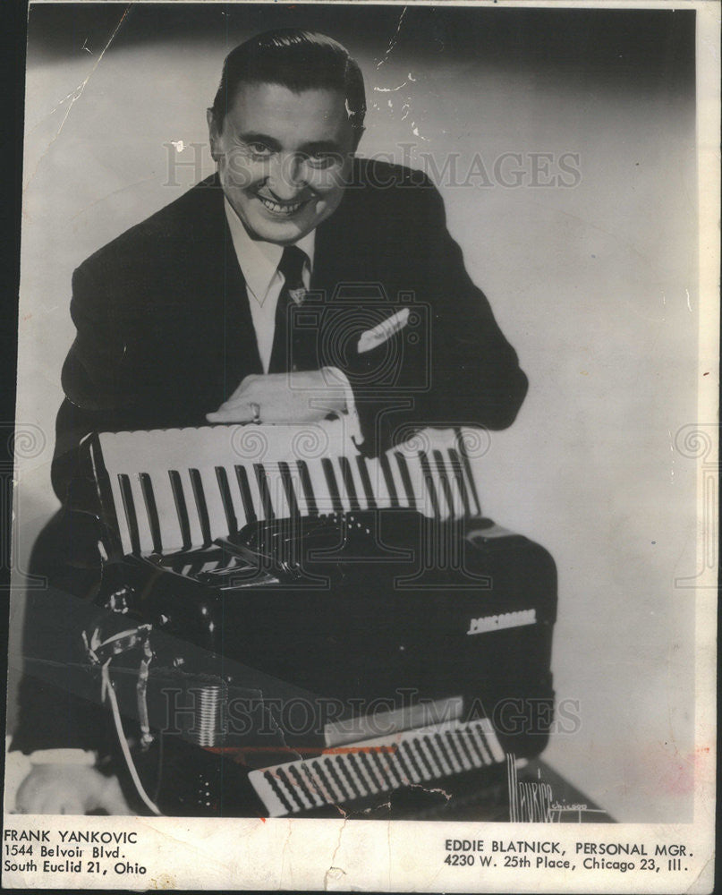 1959 Press Photo Frank Yankovic &amp; His Polka Band Appear At Club Hollywood - Historic Images