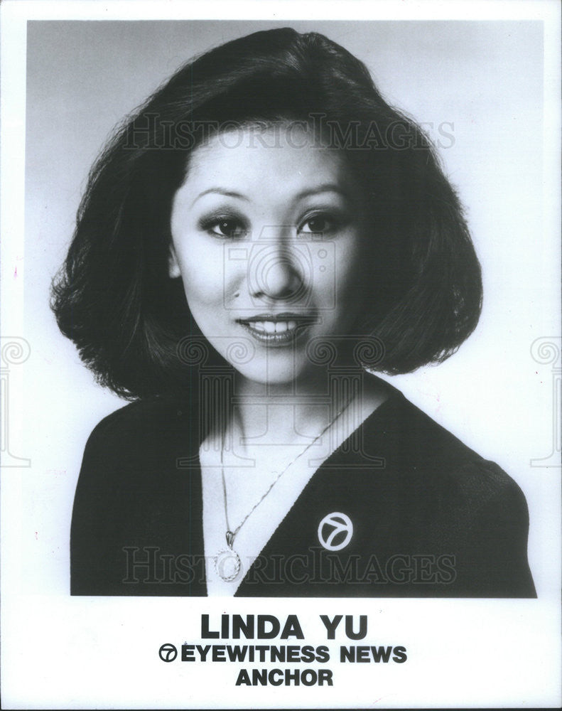1986 Press Photo Linda Yu Anchor - Historic Images