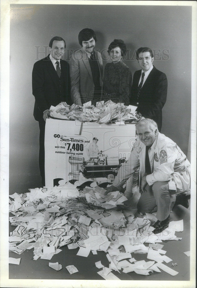 1982 Press Photo Sun Times  Columnist John Spehn w/ Rick Honack, Martin Kaiser - Historic Images