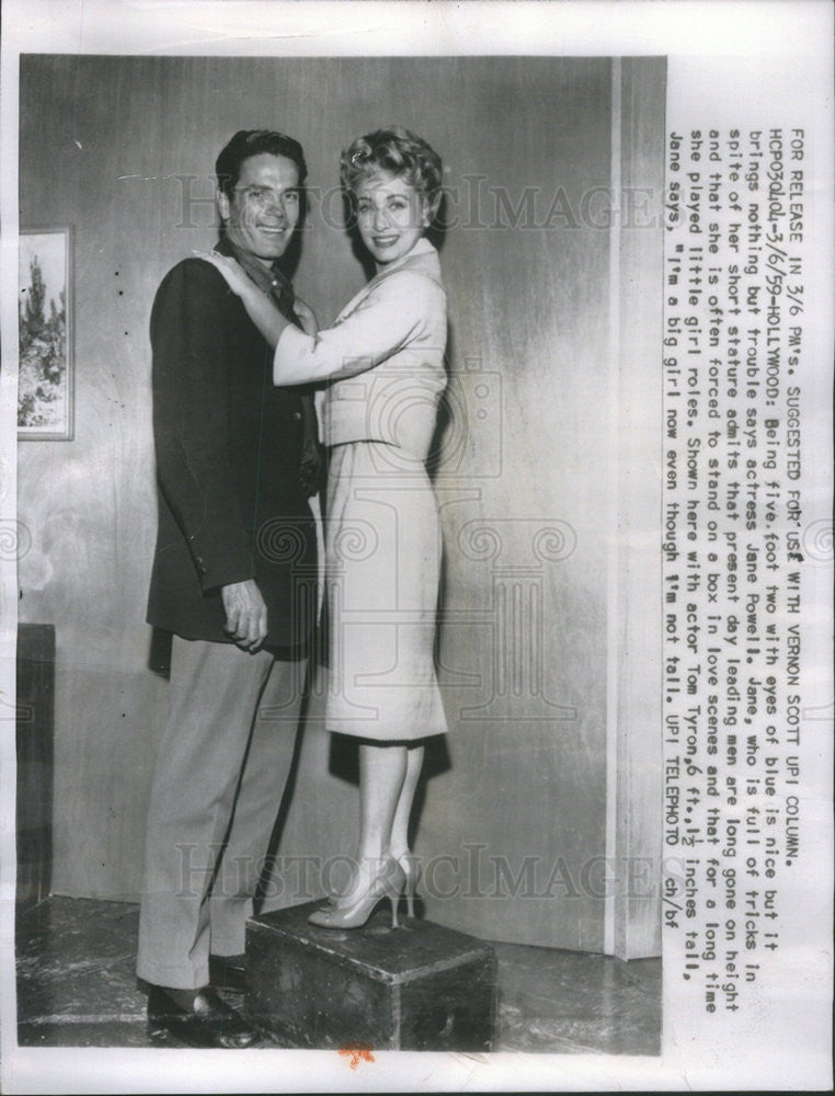 1959 Press Photo Jane Powell &amp; Tom Tyron. - Historic Images