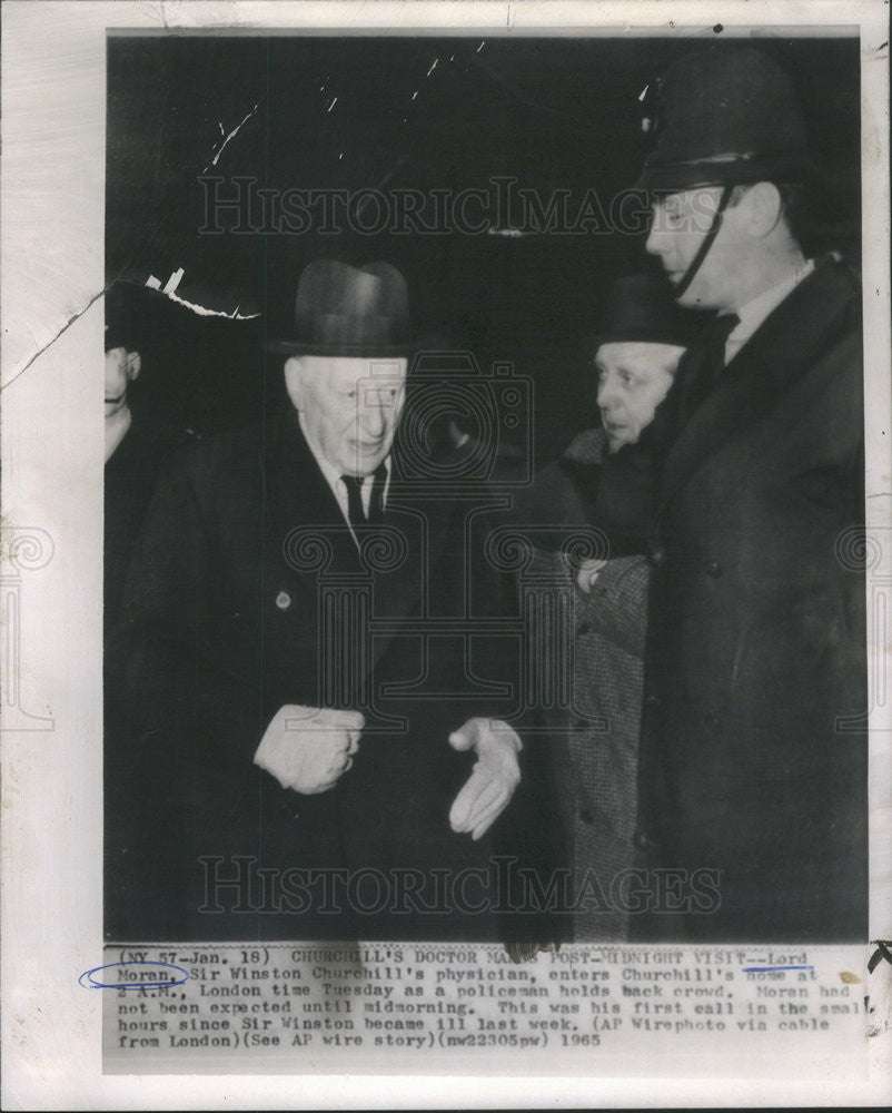 1965 Press Photo Lord Moran Sir Winston Churchill Physician Doctor London - Historic Images