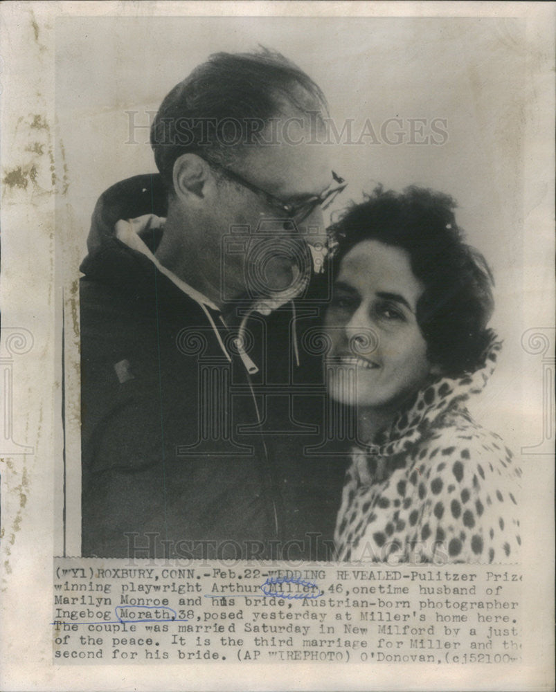 1962 Press Photo Arthur Miller Playwright Marries Ingebog Morath Photographer - Historic Images