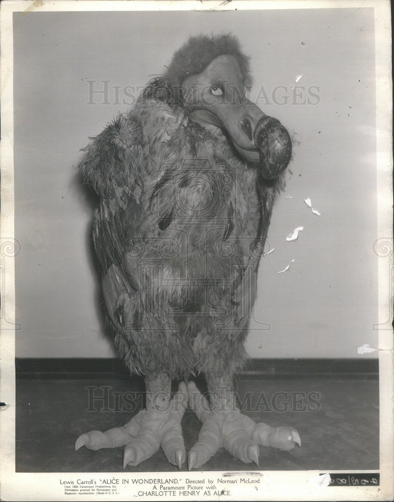 1933 Press Photo Polly Moran, as Dodo, in &quot;Alice in Wonderland.&quot; - Historic Images