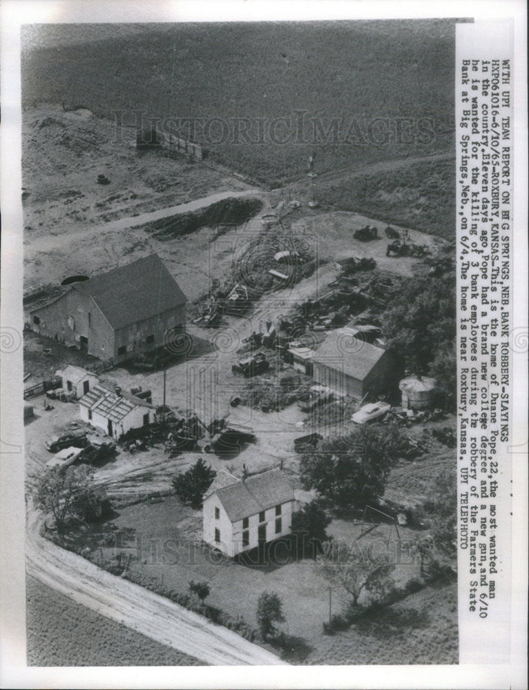 1965 Press Photo Home Of Duane Pope, Most Wanted For Killing Three People - Historic Images