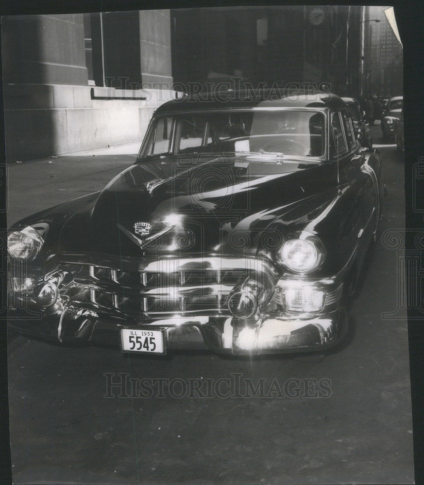 1953 Press Photo Walter McCarren Parked Outside City Hall - Historic Images