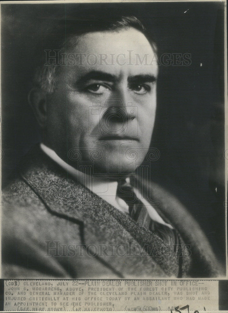 1949 Press Photo John S. McCarrens President of the Forest City Publications Co. - Historic Images