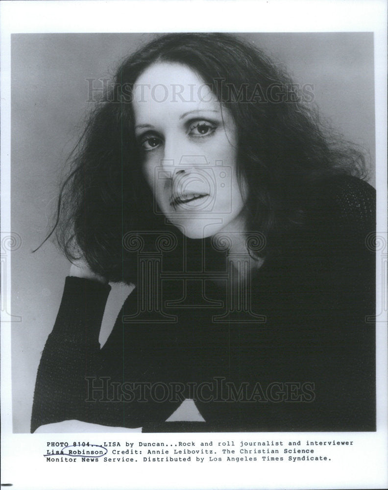 1982 Press Photo Rock and Roll Journalist and Interviewer Lisa Robinson - Historic Images