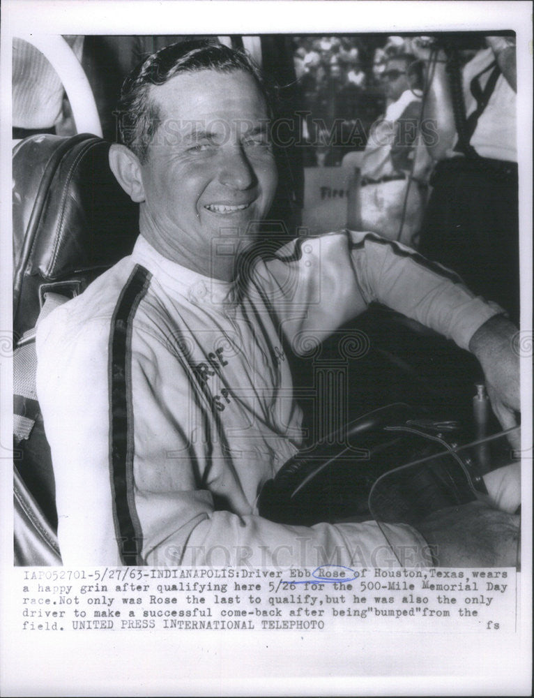 1963 Press Photo Driver Ebb Rose Houston Texas - Historic Images