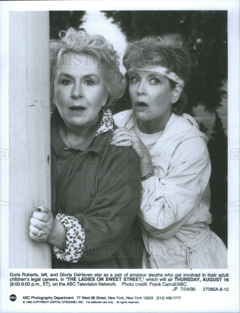 1990 Press Photo Doris Roberts, &amp; Gloria DeHaven. - Historic Images