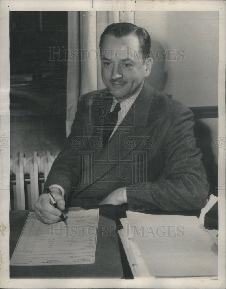 1949 Press Photo Prof. Earl J McGrath of Chicago U - Historic Images