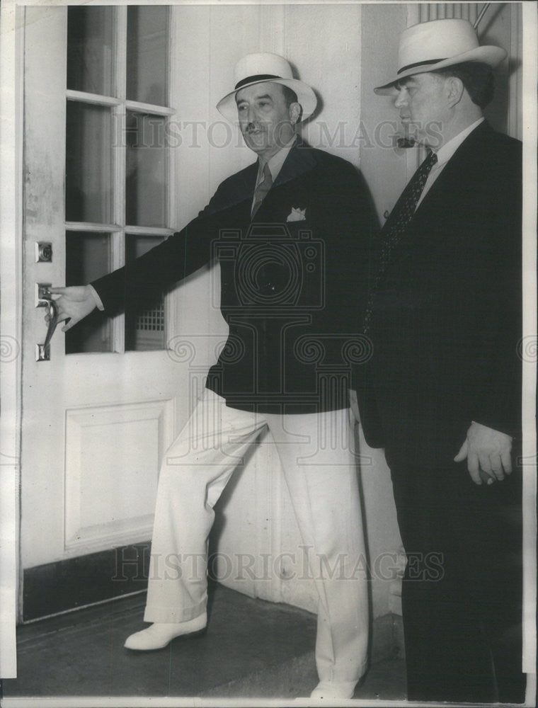 1936 Press Photo Edward F McGrady John L Lewis President Of United Mine Workers - Historic Images