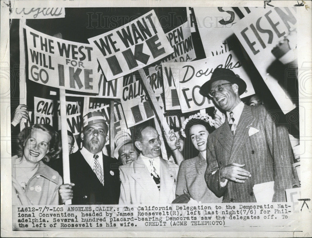 1948 Press Photo Democrat National Convention James Roosevelt - Historic Images