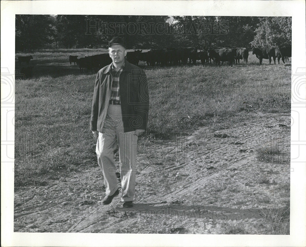 1958 Press Photo William G Stratton farm - Historic Images