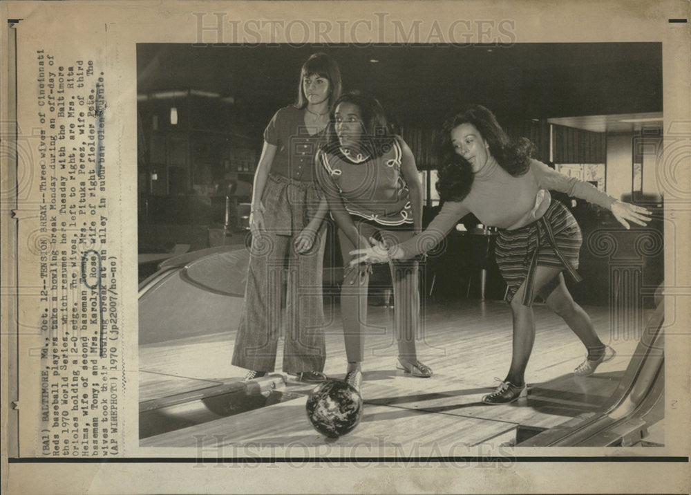 1970 Press Photo Cincinnati Reds Wives Rita Helms, Pituka Perez, Karolyn Rose - Historic Images