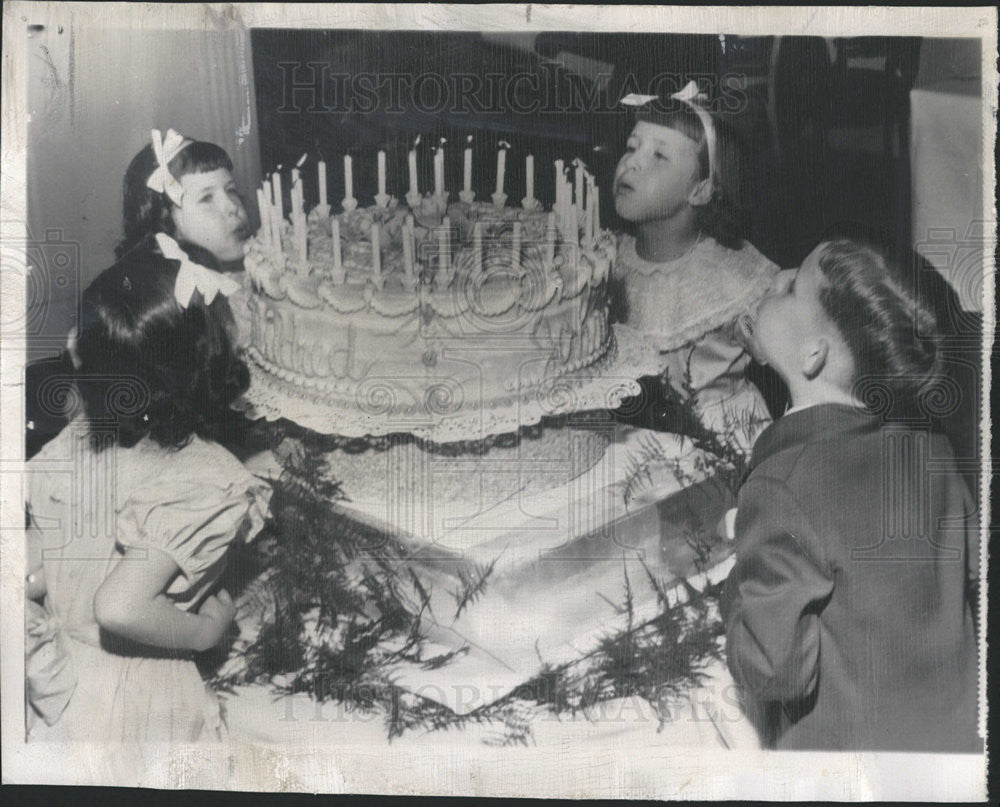 1950 Press Photo Lashley Quintuplets Celebrate Birthday - Historic Images