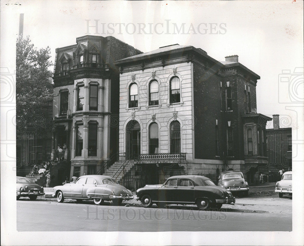 1953 Press Photo  Two Buildings on W Monroe Possibly Owned by Max Mutter - Historic Images