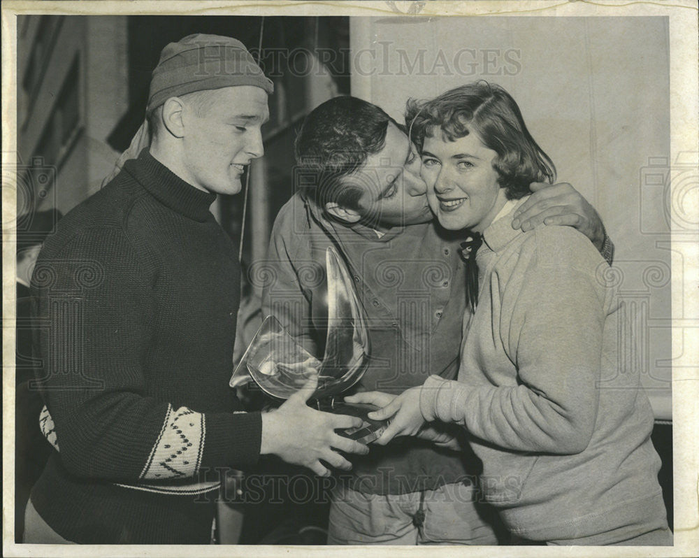 1952 Press Photo Ric Riccardo Jr.Bill Parks,Christine Schneider - Historic Images